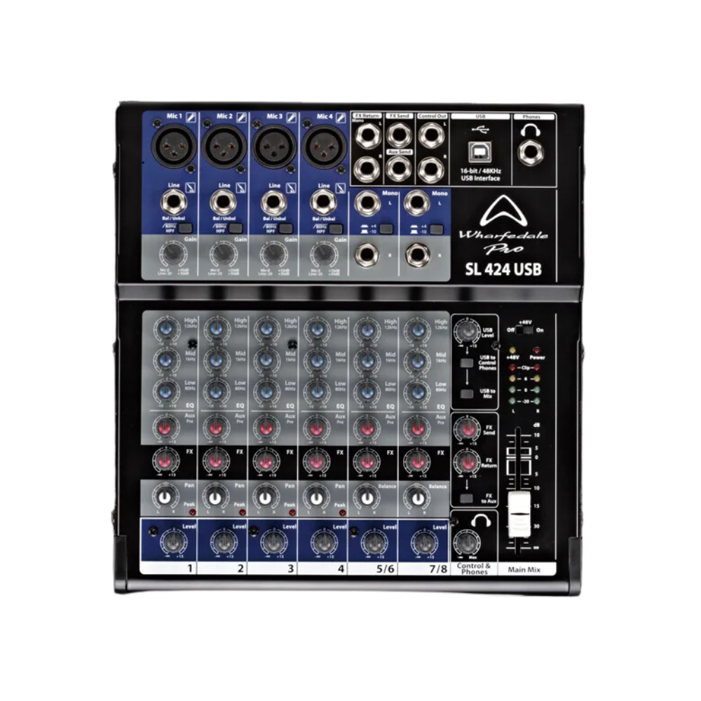 Mixer 8 kênh Wharfedale Pro SL424USB